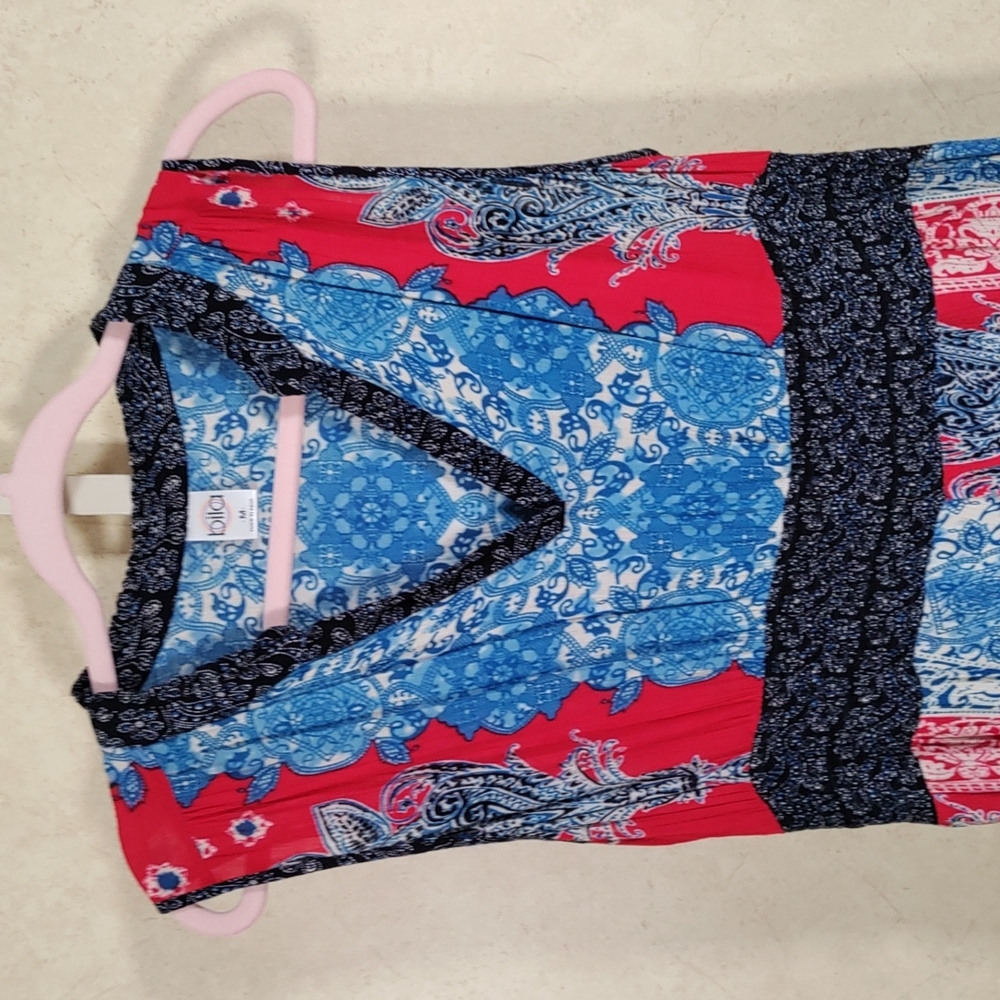 6101 Bila blue and red sleeveless maxi dress M